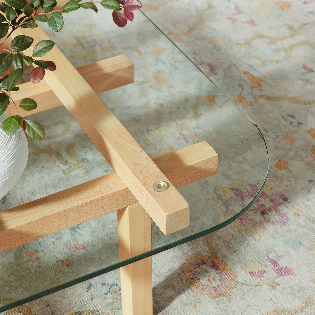 Mesa de centro de 35” con vidrio templado Jade