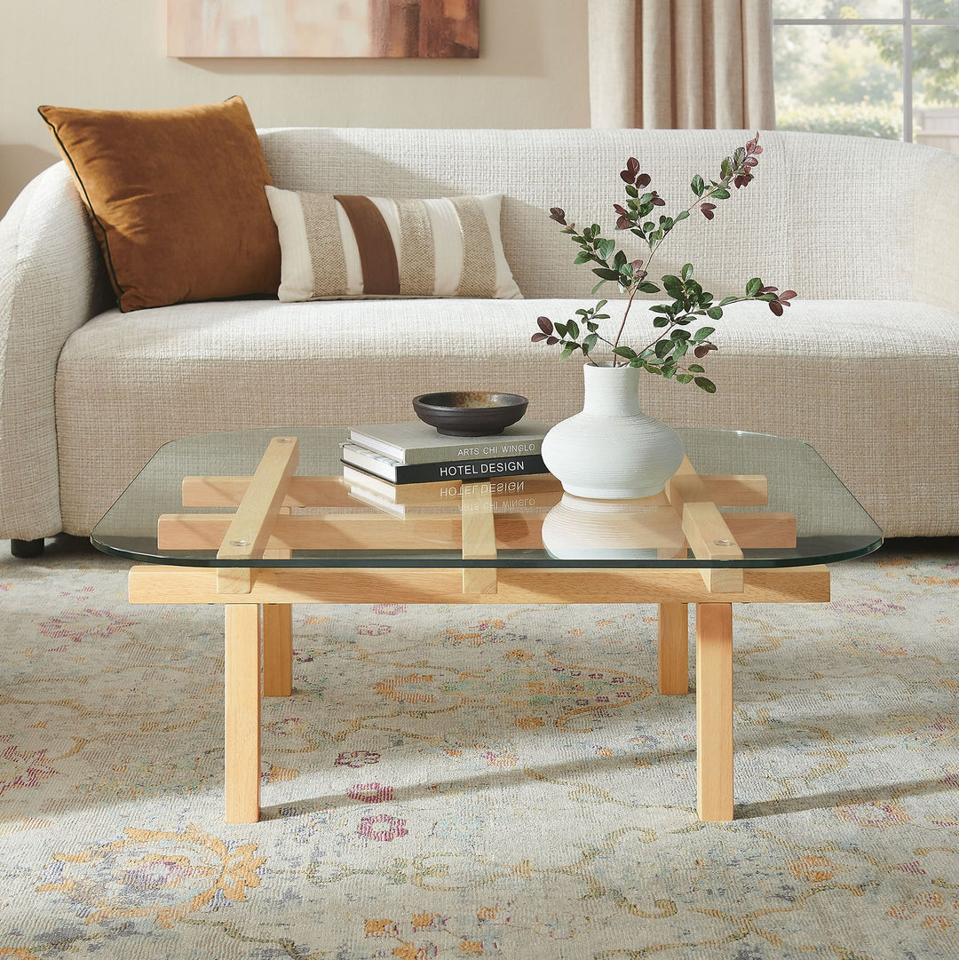 Mesa de centro de 35” con vidrio templado Jade
