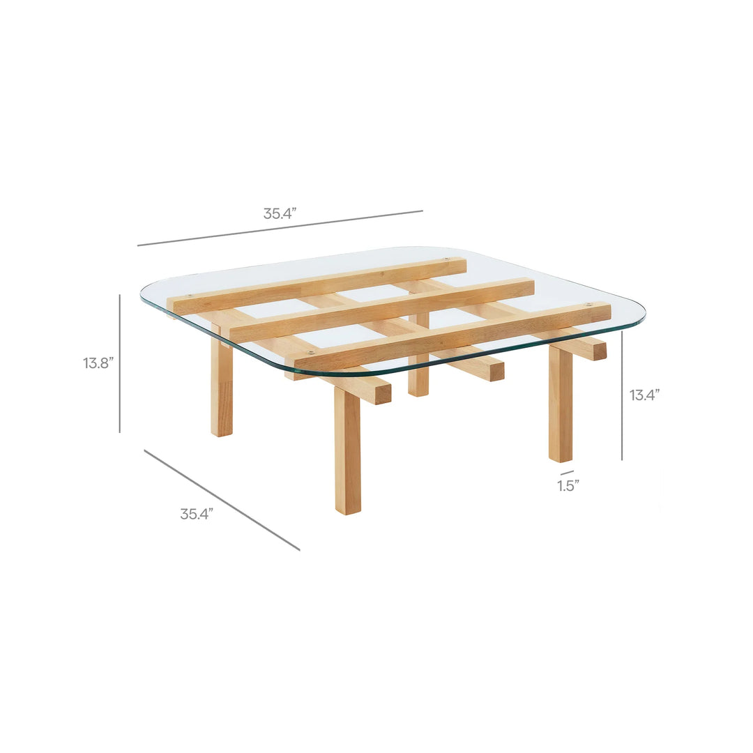 Mesa de centro de 35” con vidrio templado Jade