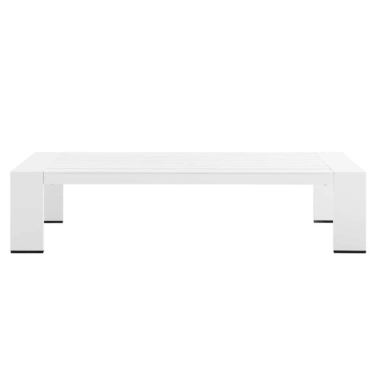 Mesa de centro de aluminio blanco para exteriores Neuba de frente.