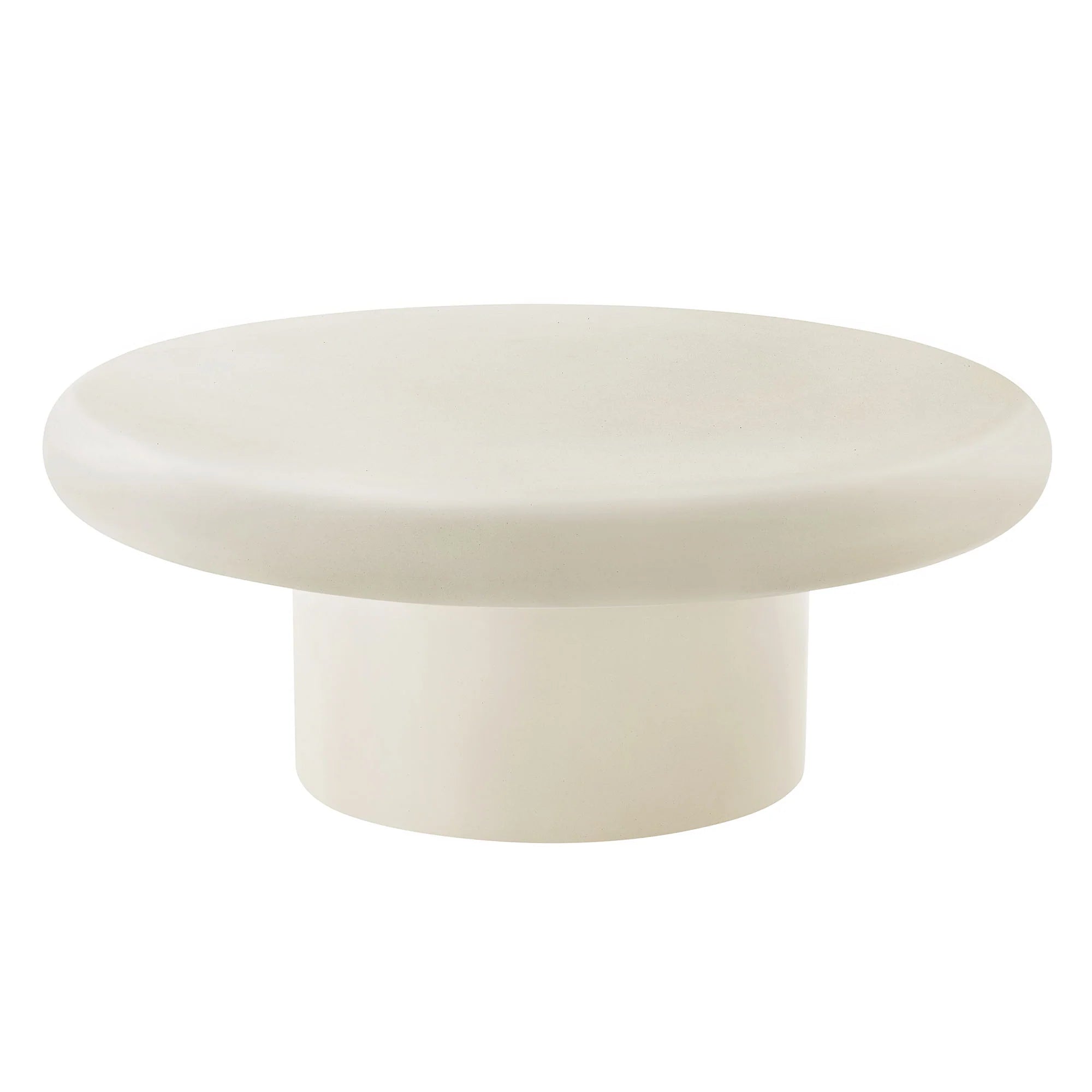 Mesa de centro de concreto para exteriores Evie color blanco.