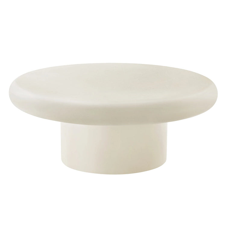 Mesa de centro de concreto para exteriores Evie color blanco.