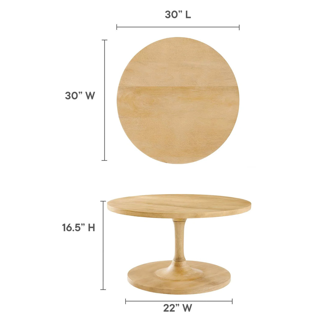 Mesa de centro de madera de mango color roble Esteven dimensiones.