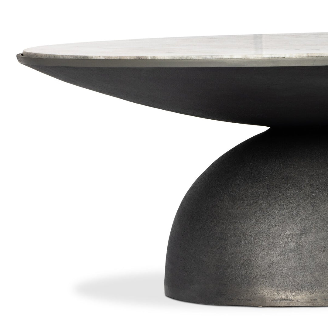 Mesa de centro de mármol y aluminio Nyx