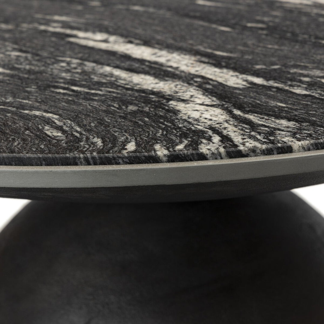 Mesa de centro de mármol y aluminio Nyx