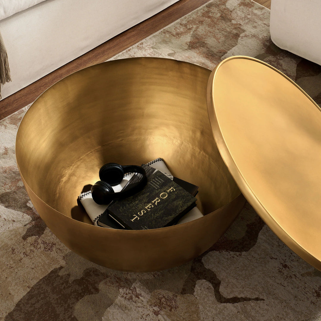 Mesa de centro de metal con almacenamiento Vesper
