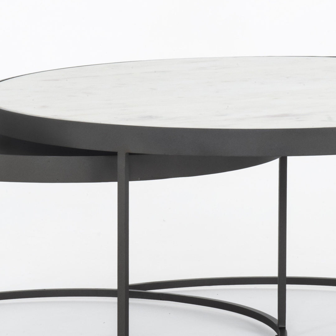 Mesa de centro estilo nido con mármol Codie