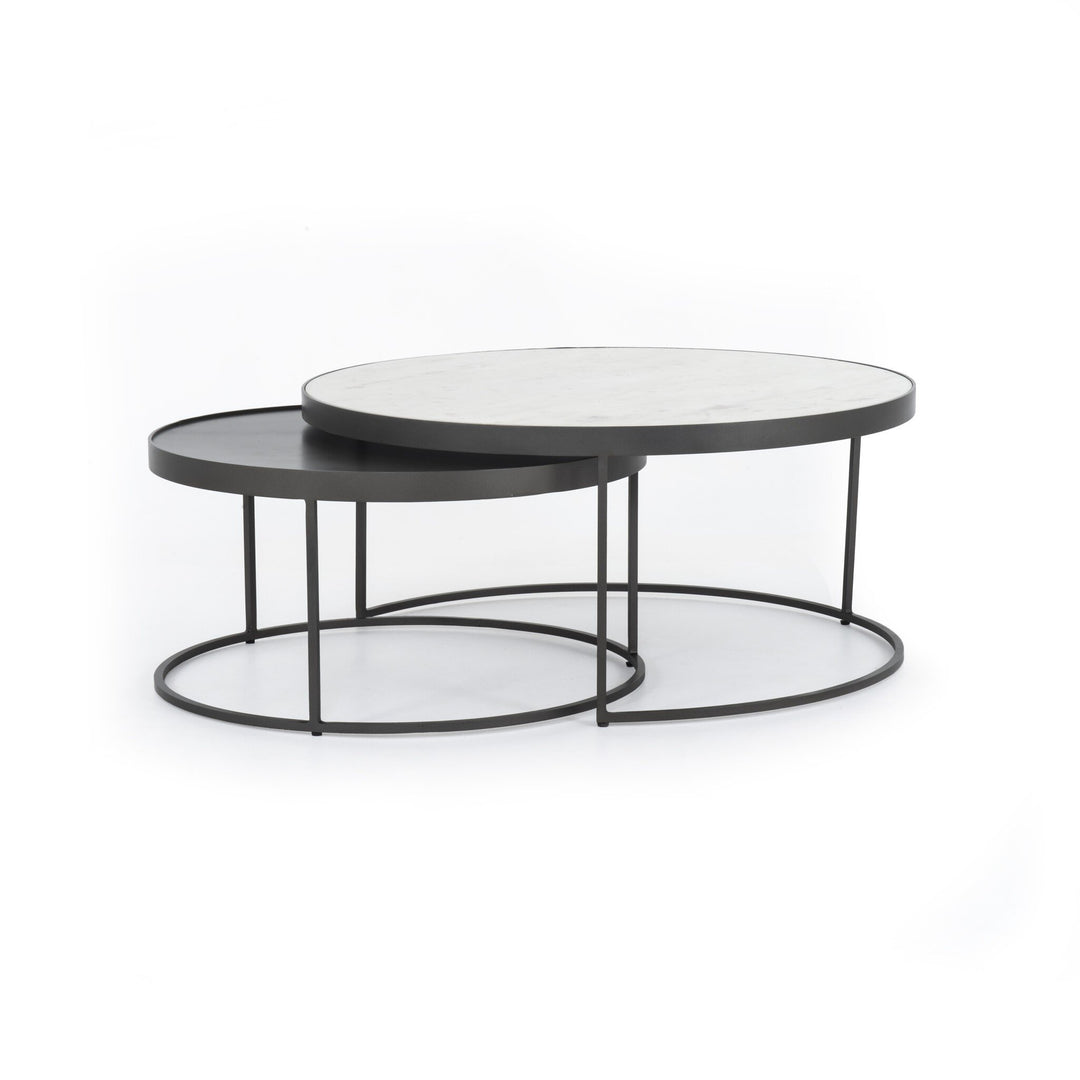 Mesa de centro estilo nido con mármol Codie