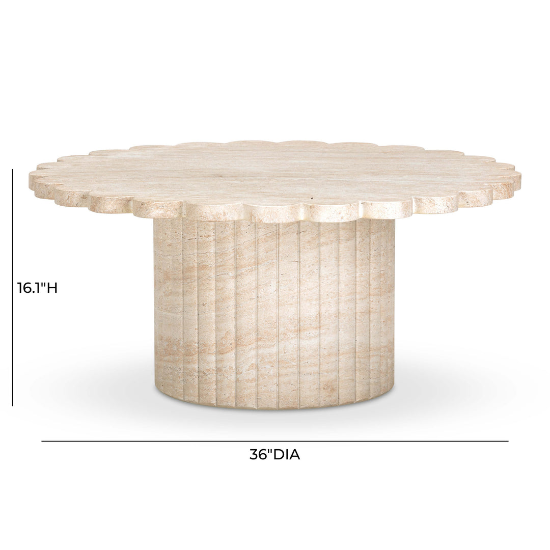 Mesa de centro flor acanalado Kenji