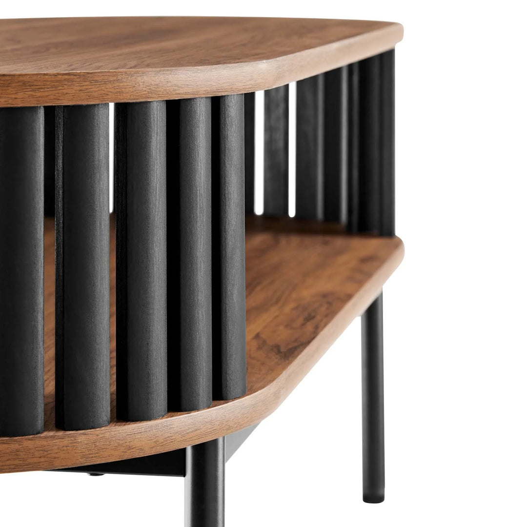 Mesa de centro ovalada de madera Veron