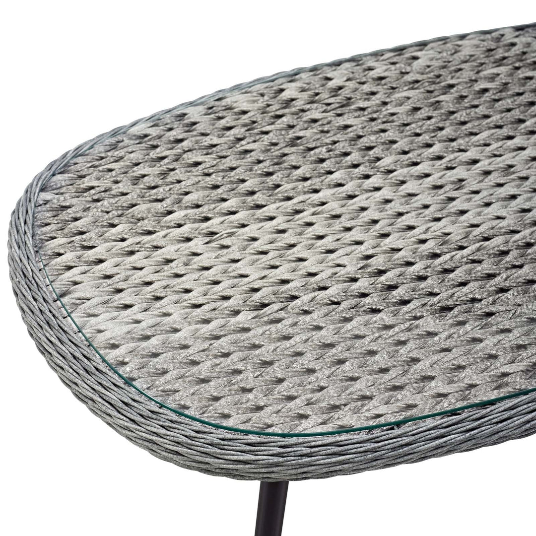 Mesa de centro mediana para exterior de ratán sintético Heba