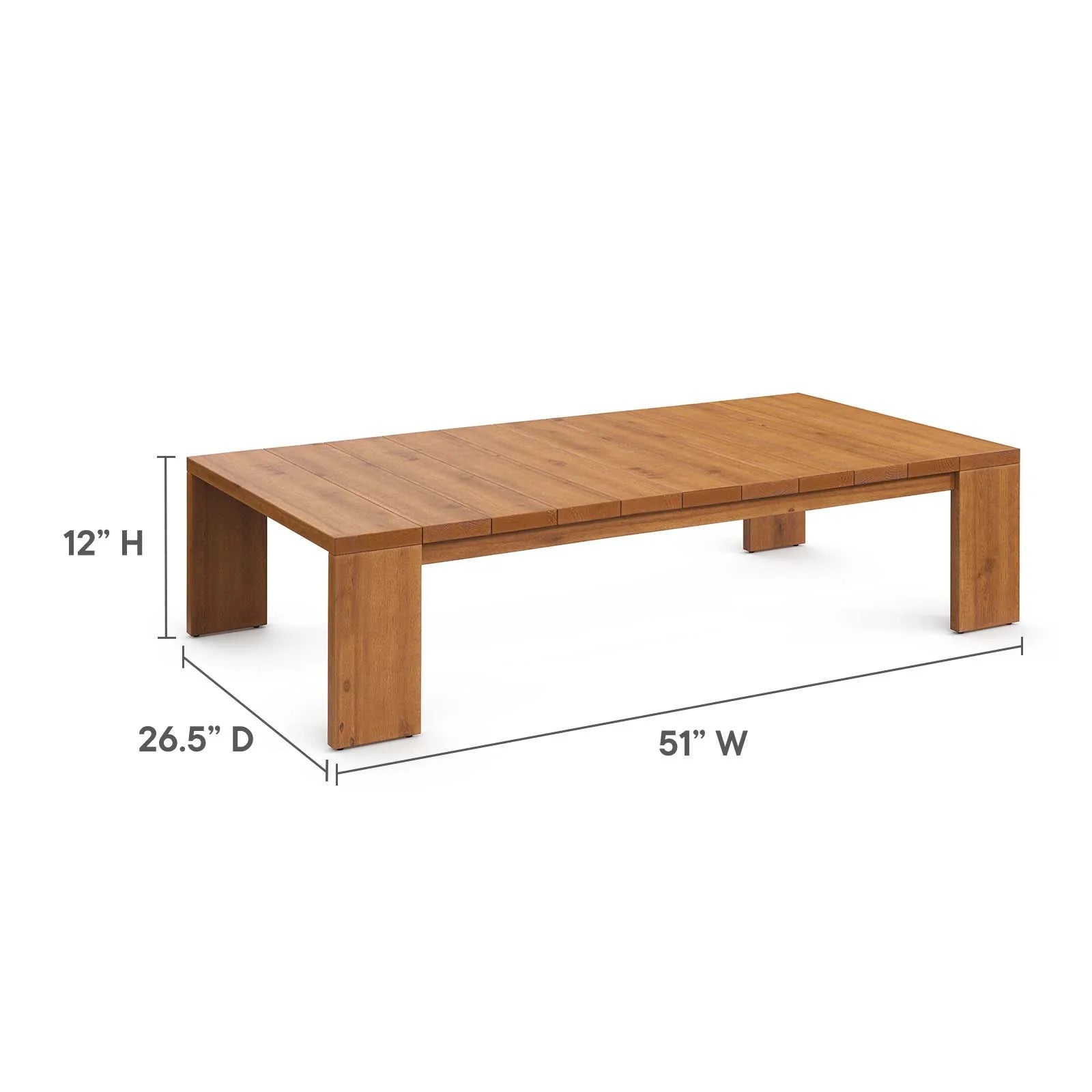 Mesa de centro para exteriores de madera de acacia Neuba dimensiones.