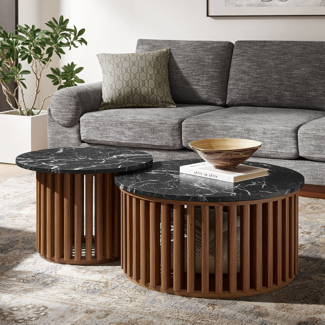 Mesa de centro redondo estilo nido Veron