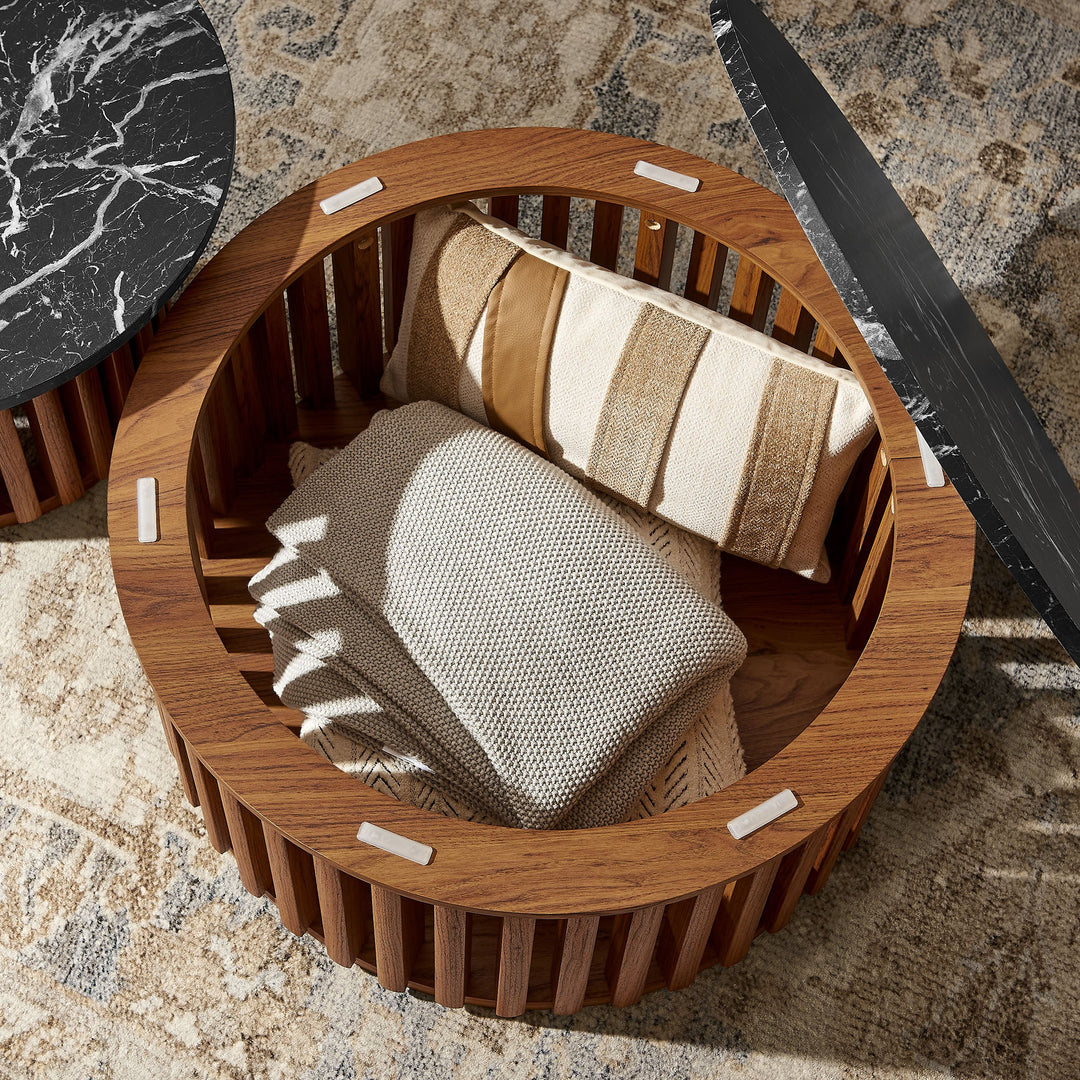 Mesa de centro redondo estilo nido Veron