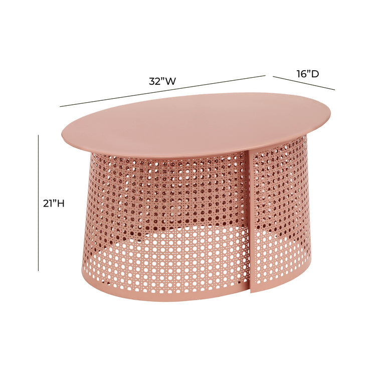 Mesa de centro rosa coral May dimensiones.