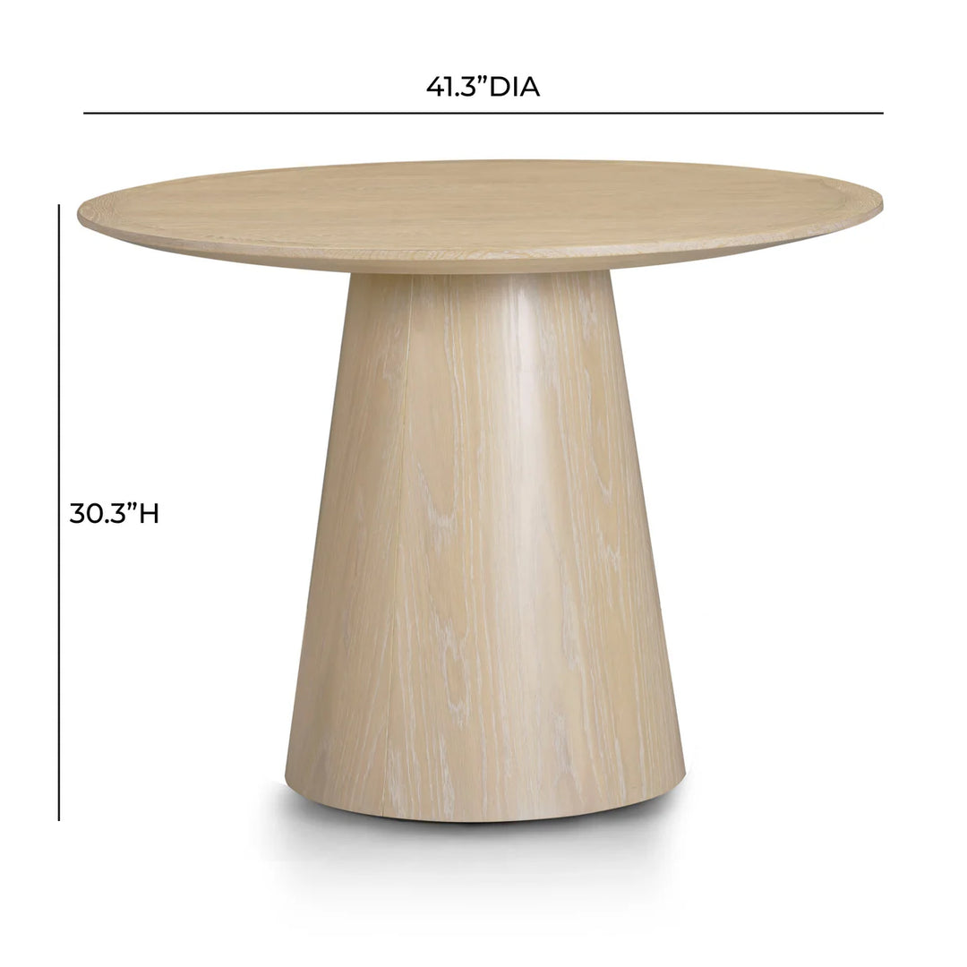 Mesa de comedor de 41” redonda de color roble Feroz
