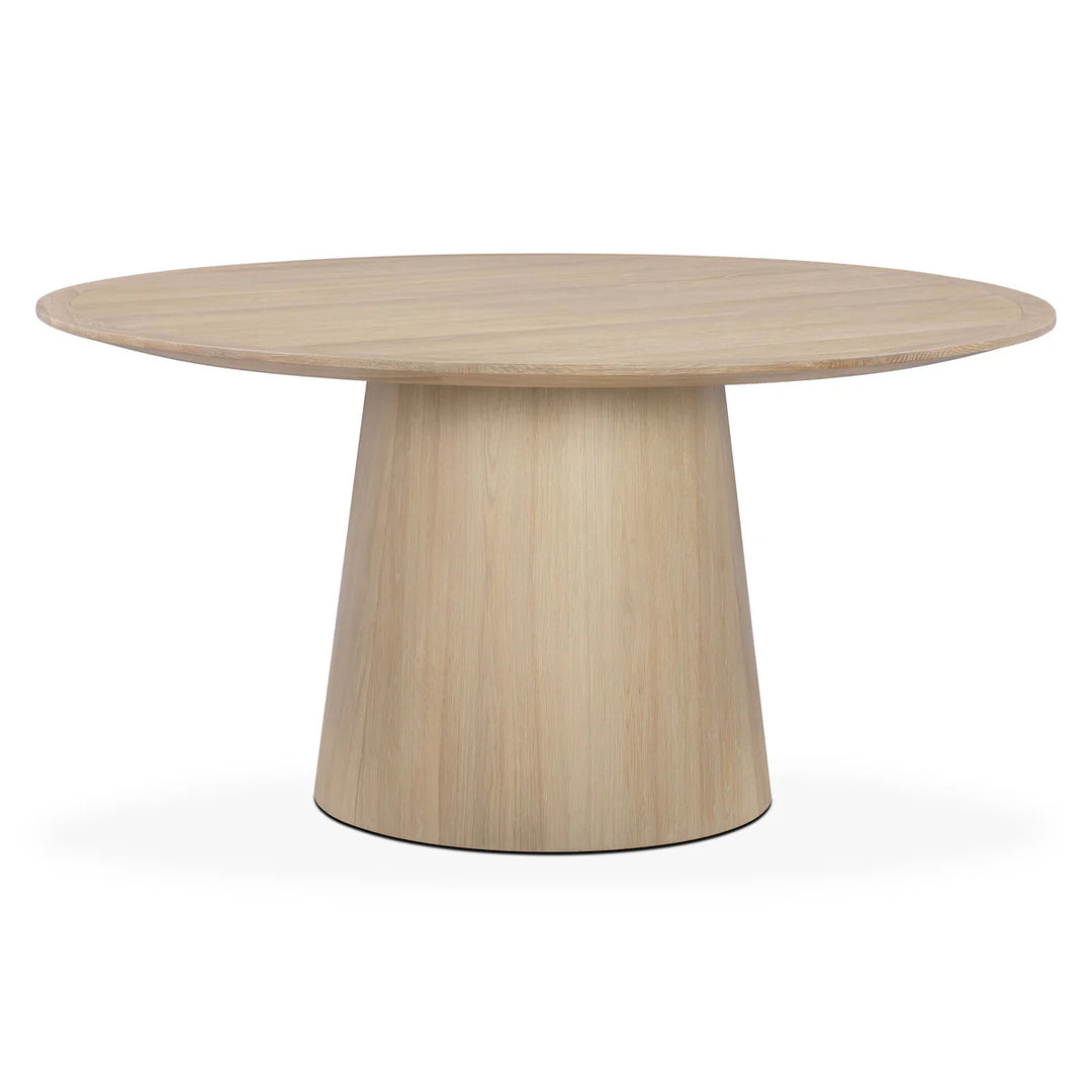 Mesa de comedor de 60” redonda de color roble natural Feroz.