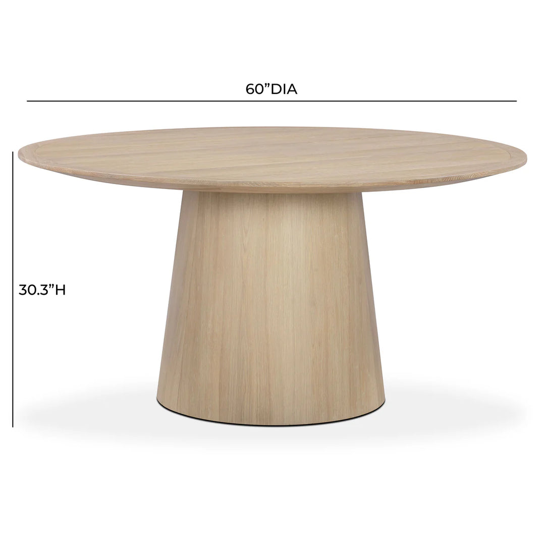 Mesa de comedor de 60" redonda de color roble Feroz