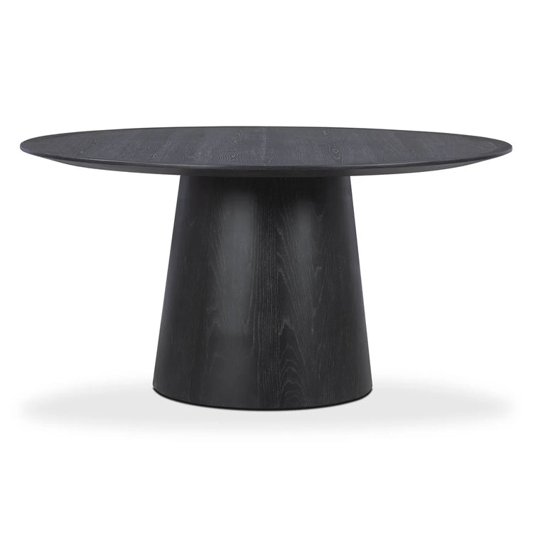 Mesa de comedor de 60” redonda de color roble negro Feroz.