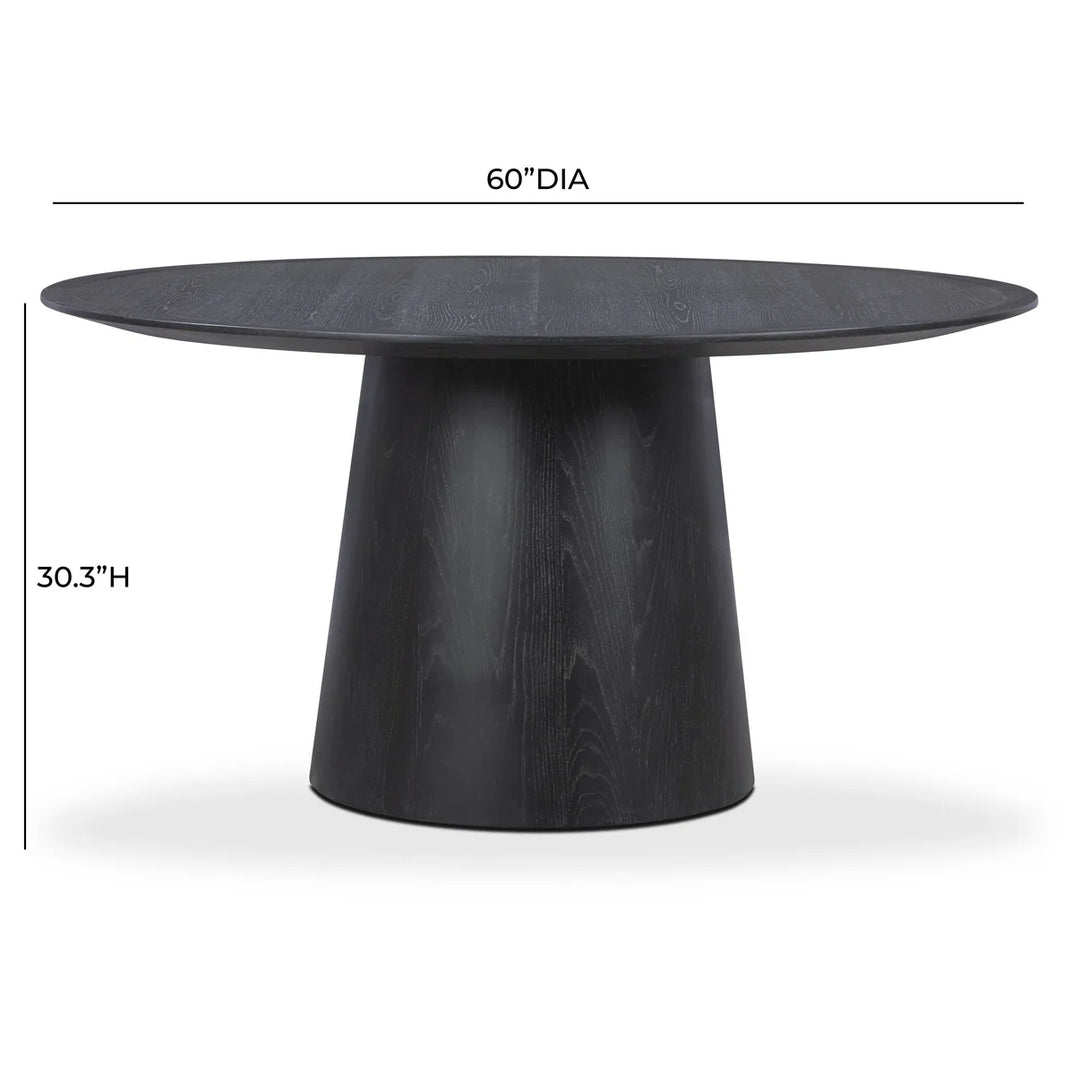 Mesa de comedor de 60" redonda de color roble Feroz