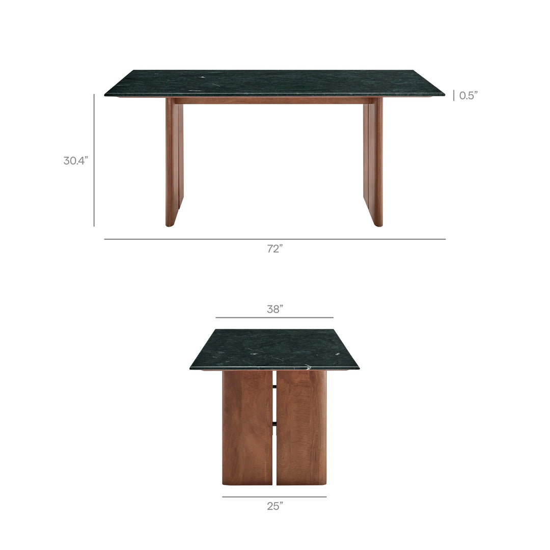 Mesa de comedor de 72" de mármol Liam