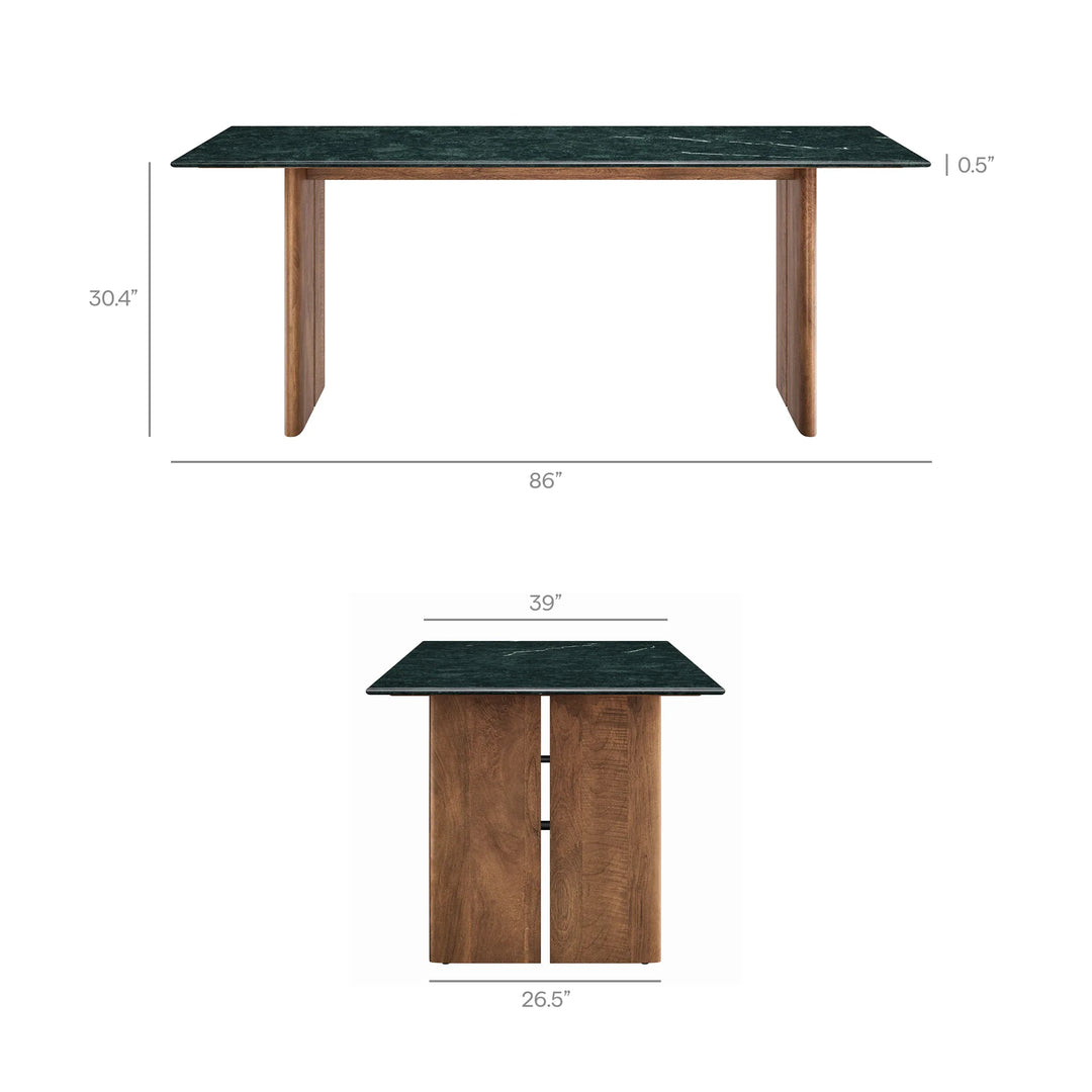 Mesa de comedor de 86" de mármol Liam
