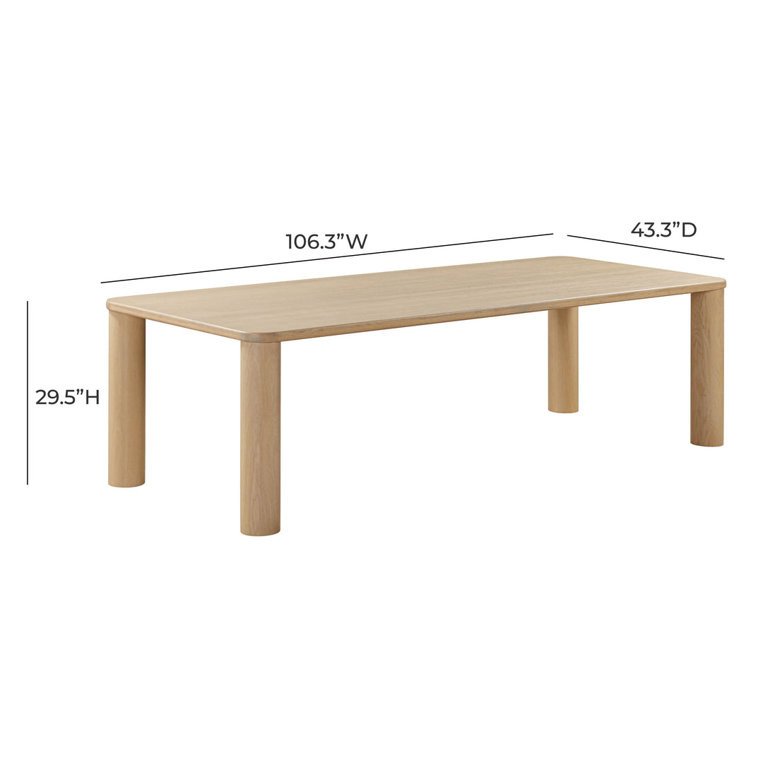 Mesa de comedor de encino Mason dimensiones.