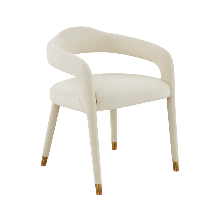 Silla de comedor de tercioleo crema Elián.