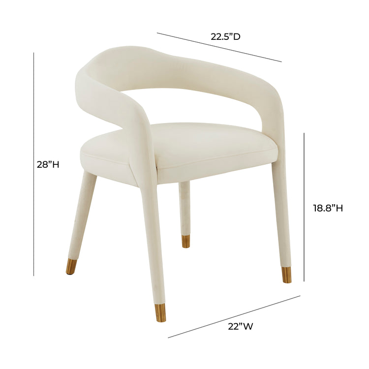 Silla de comedor de tercioleo crema Elián dimensiones.