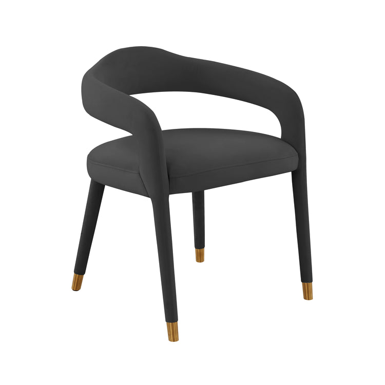 Silla de comedor de tercioleo negro Elián.