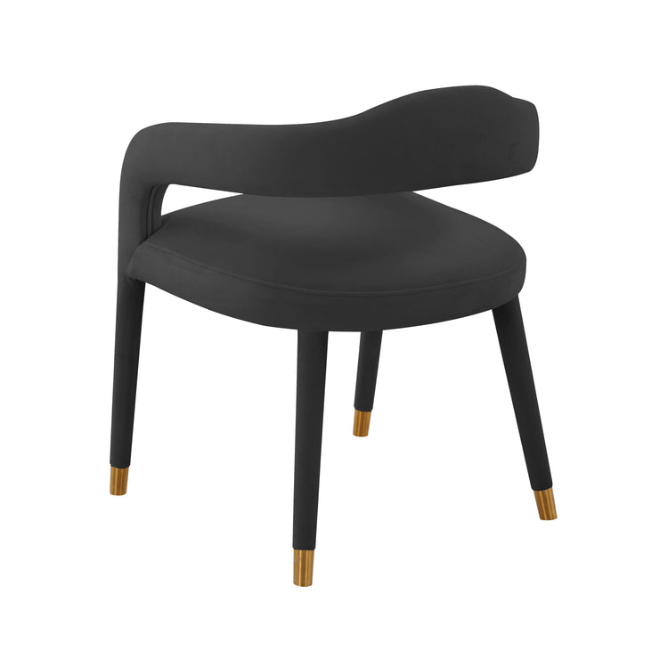 Silla de comedor de tercioleo negro Elián de espaldas.