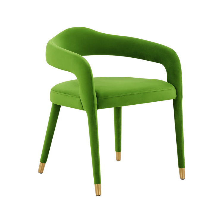 Silla de comedor de tercioleo verde Elián.