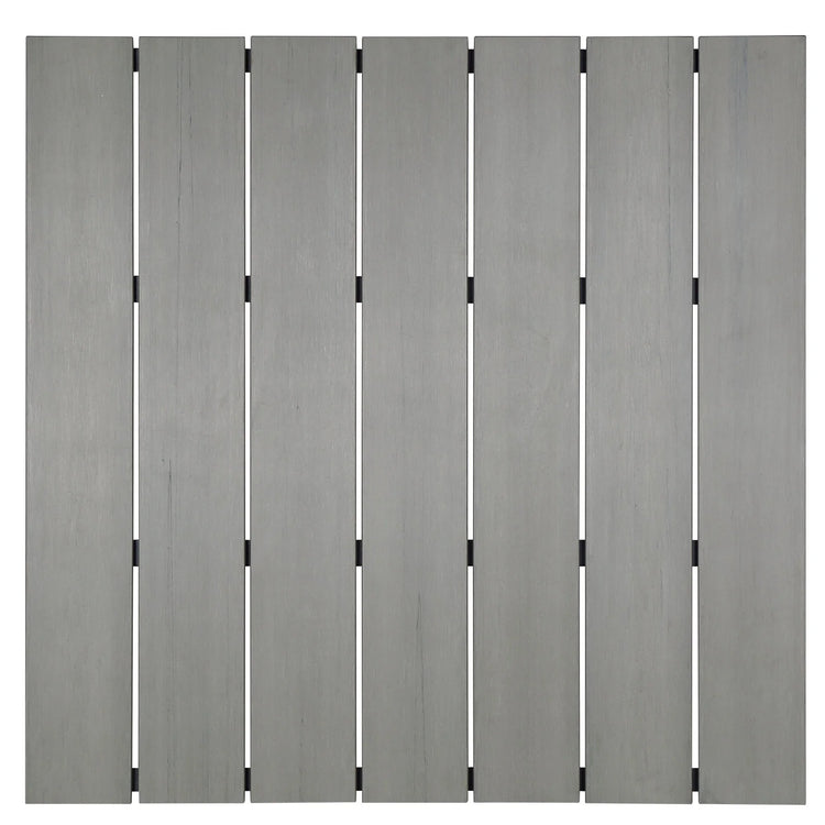 Mesa de comedor exterior de 40” Lore color marrón gris superficie.