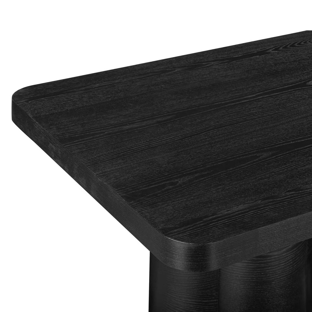 Mesa de comedor negra o natural Noor 90” tablero grueso