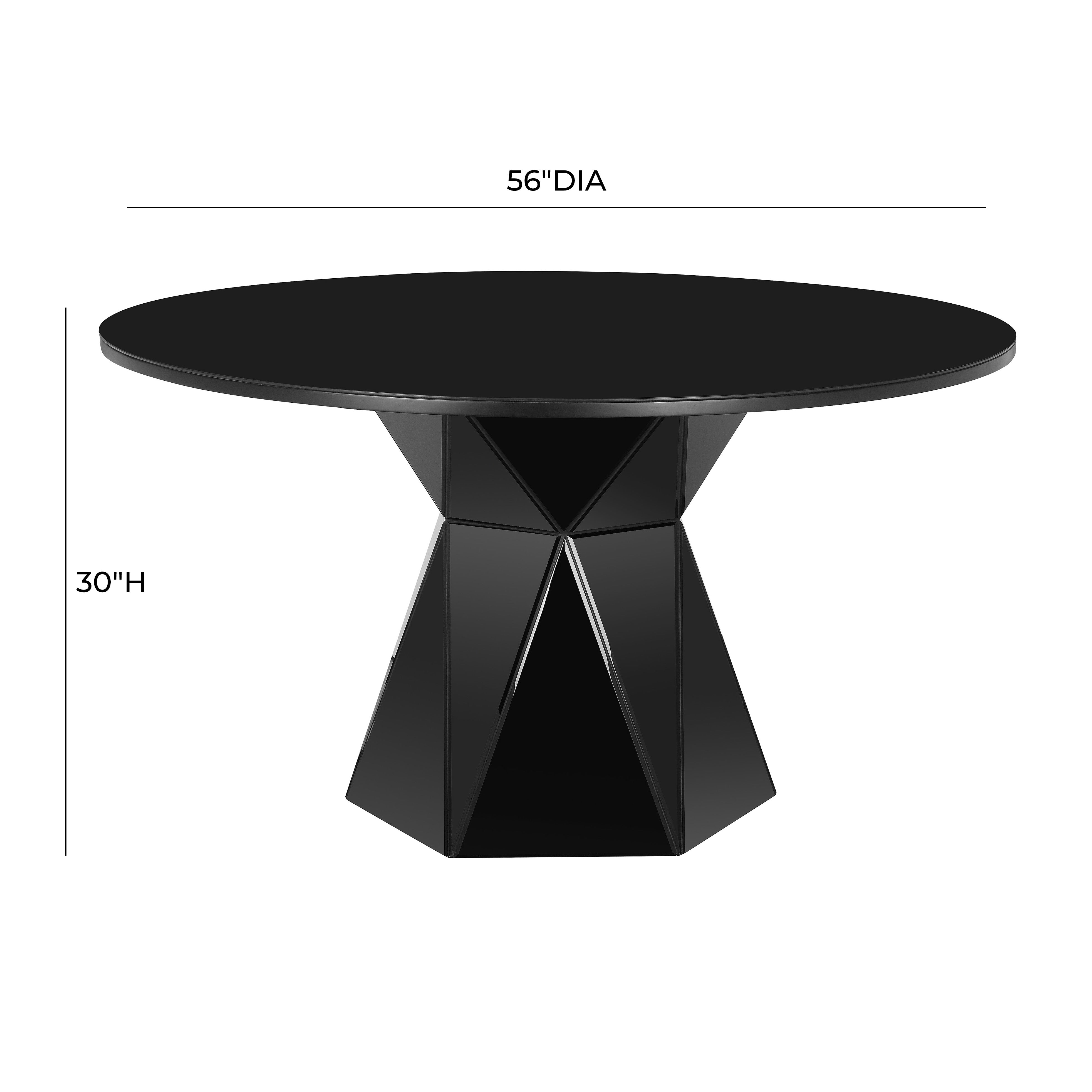 Mesa de comedor negra con vidrio Lutgert dimensiones.