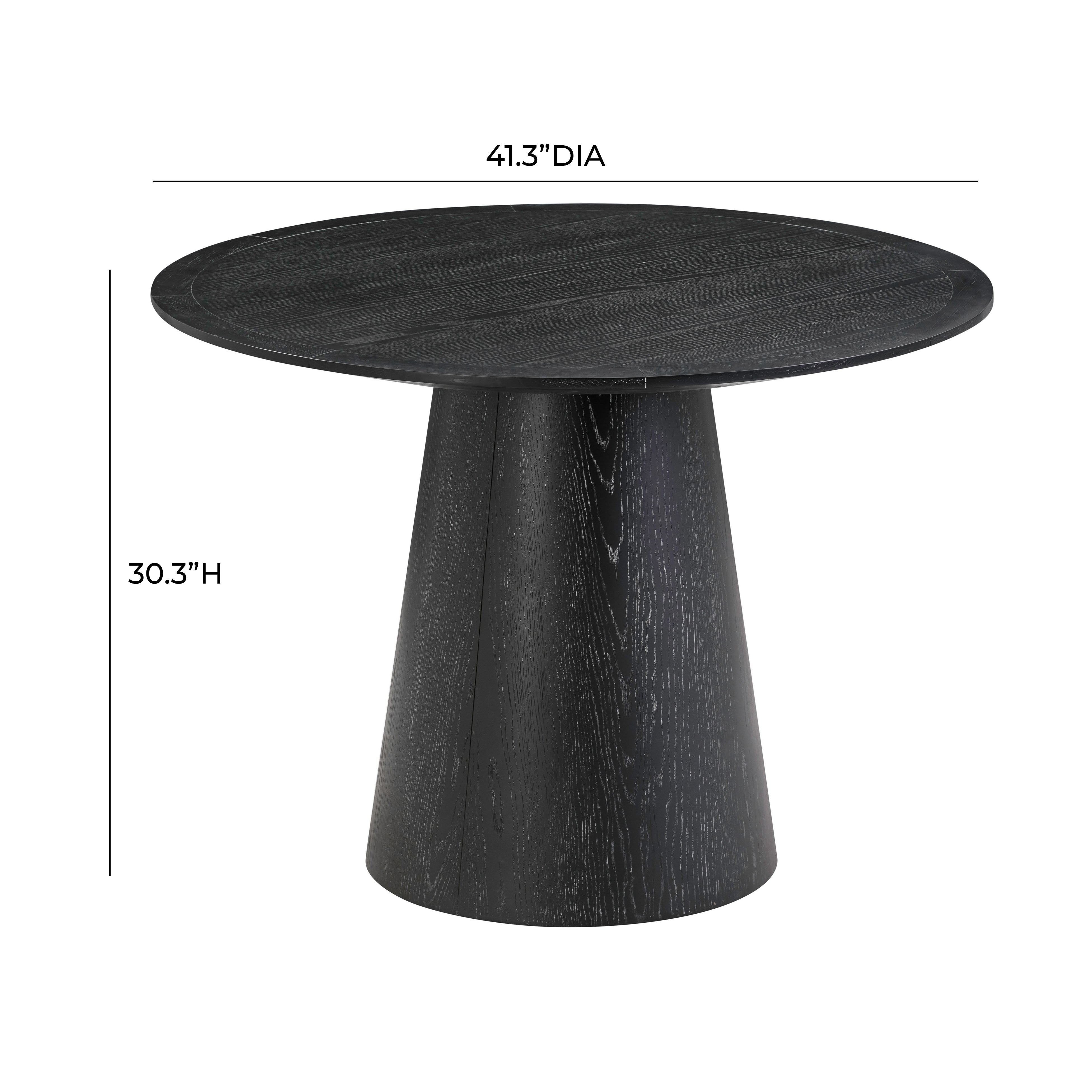Mesa de comedor redonda de roble negro Feroz dimensiones.