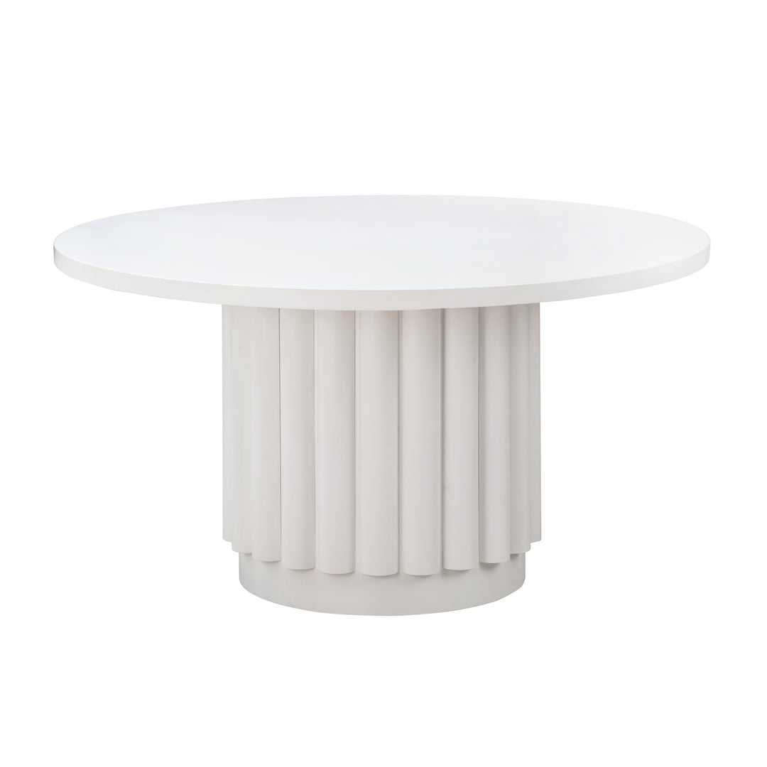 Mesa de comedor redondo de 55” Blain color blanco.