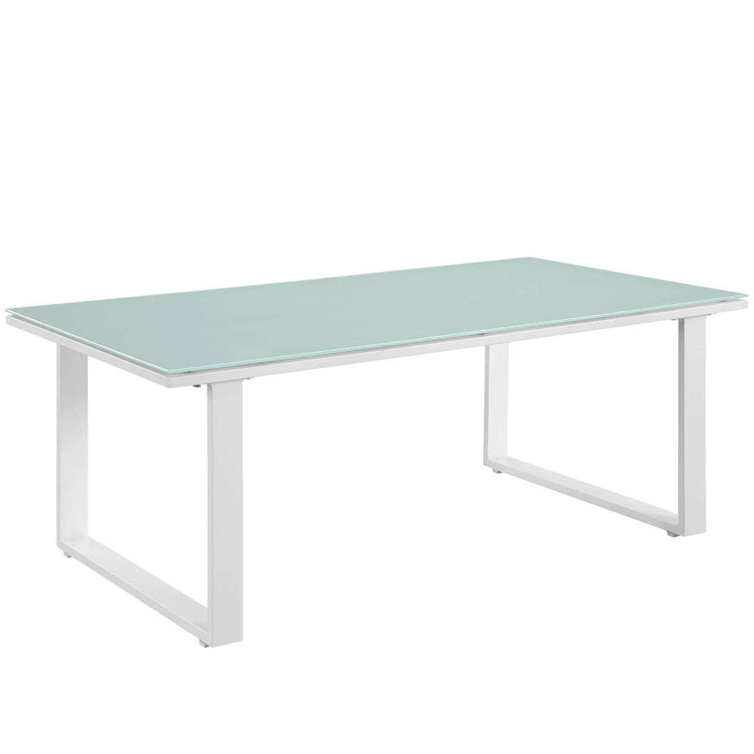 Mesa de exterior de aluminio para patio Aleth color blanco.