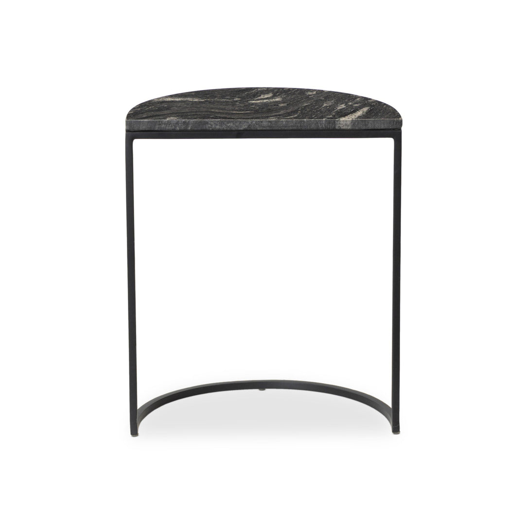 Mesa lateral de nido con mármol en semicírculo Bitola