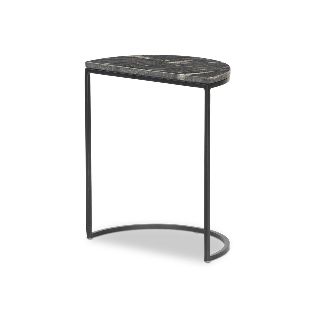 Mesa lateral de nido con mármol en semicírculo Bitola