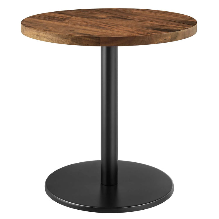 Mesa lateral Agnus de madera de acacia y base color negro.