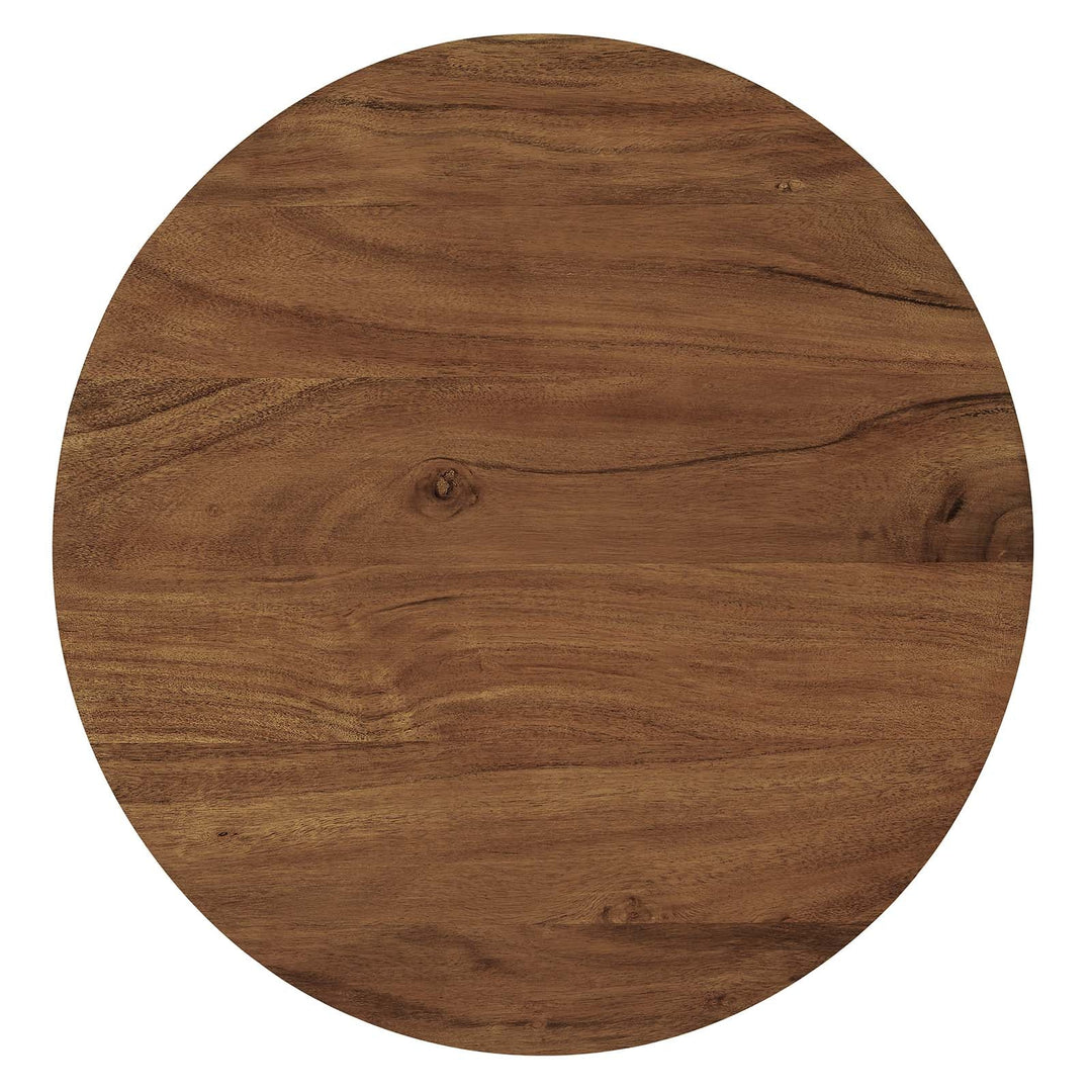 Mesa lateral Agnus de madera de acacia y base color negro superficie.