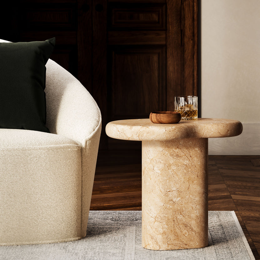 Mesa lateral con forma de riñón para exteriores Eithan