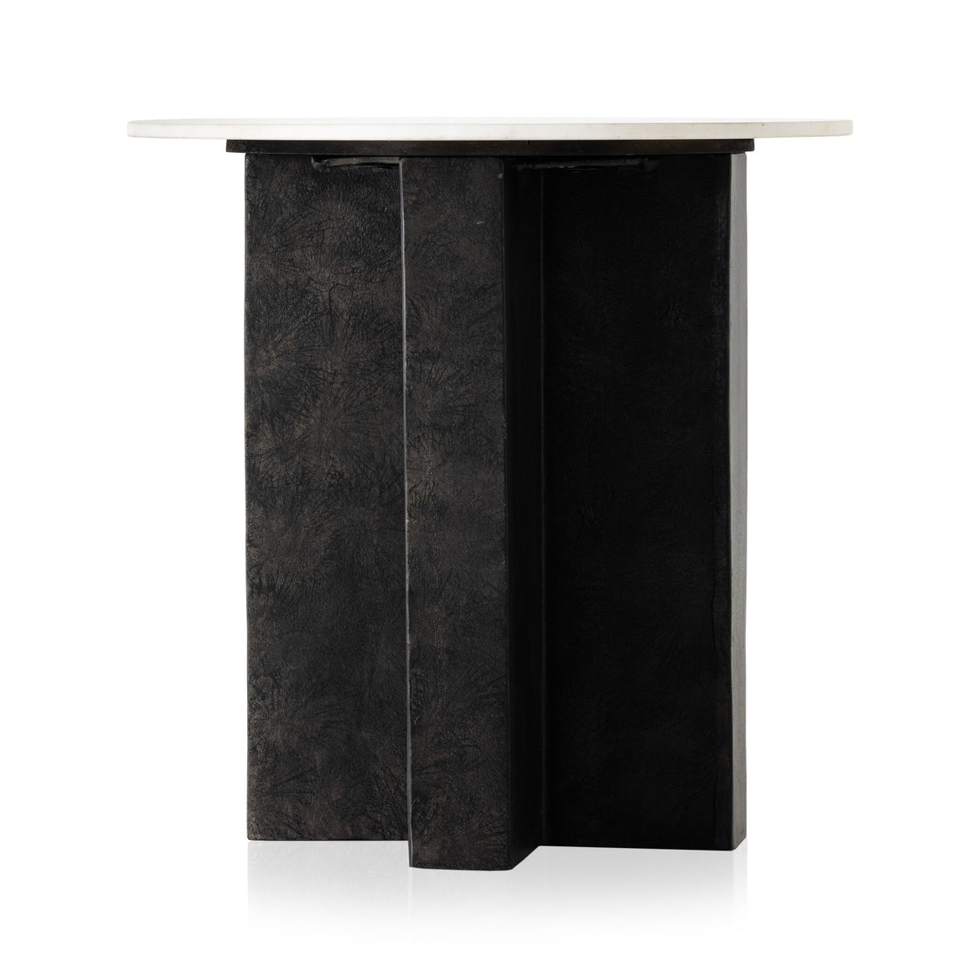 Mesa lateral con mármol sólido redondo Jorg