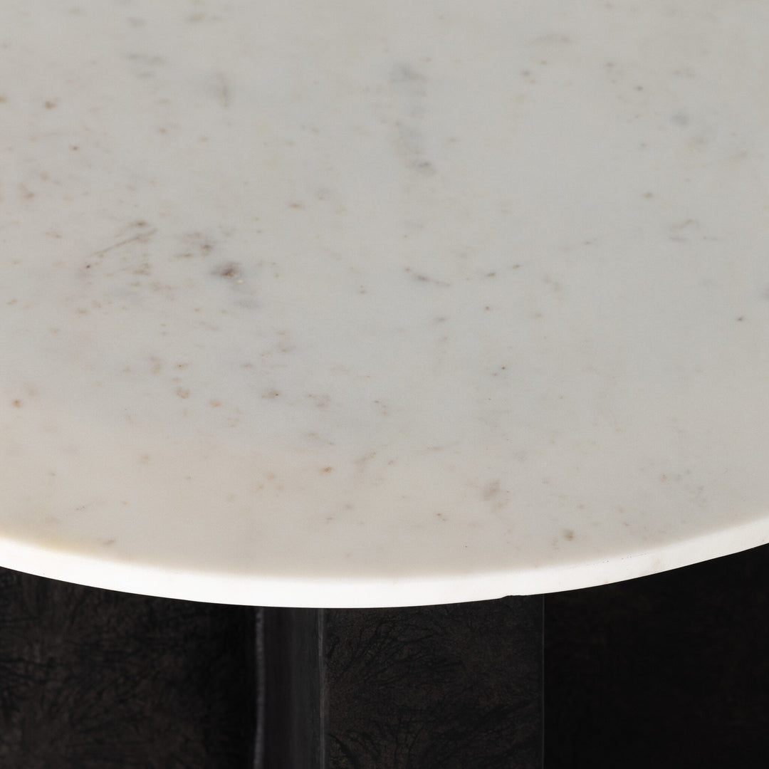 Mesa lateral con mármol sólido redondo Jorg