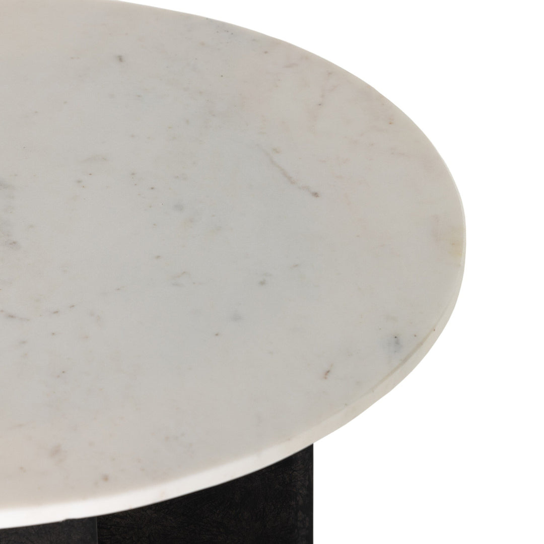 Mesa lateral con mármol sólido redondo Jorg