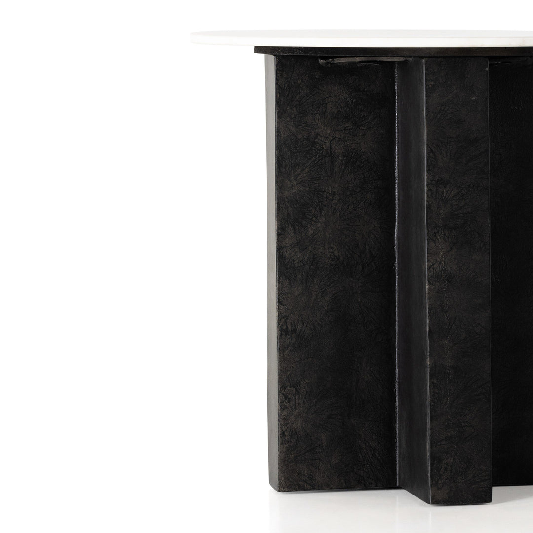 Mesa lateral con mármol sólido redondo Jorg