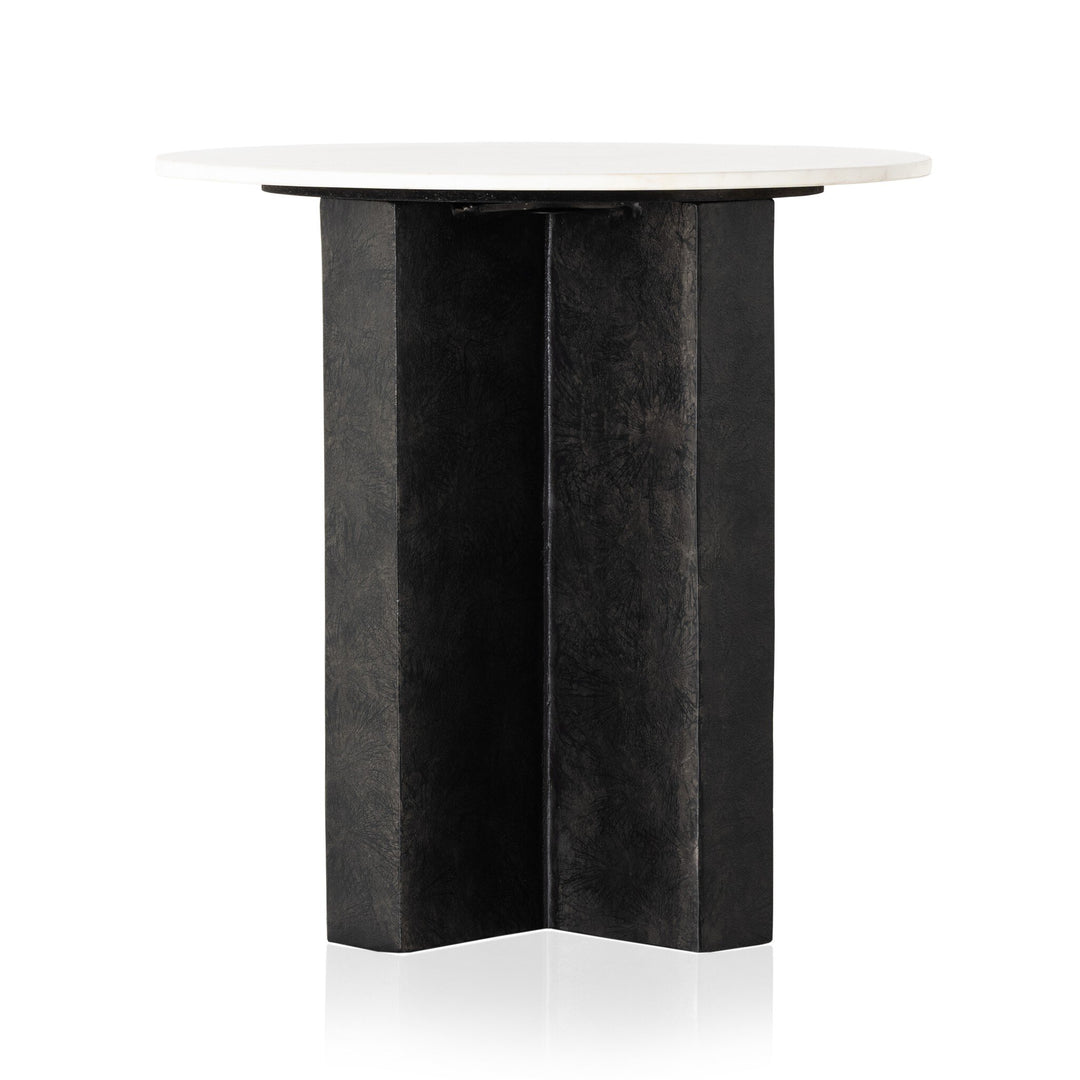 Mesa lateral con mármol sólido redondo Jorg