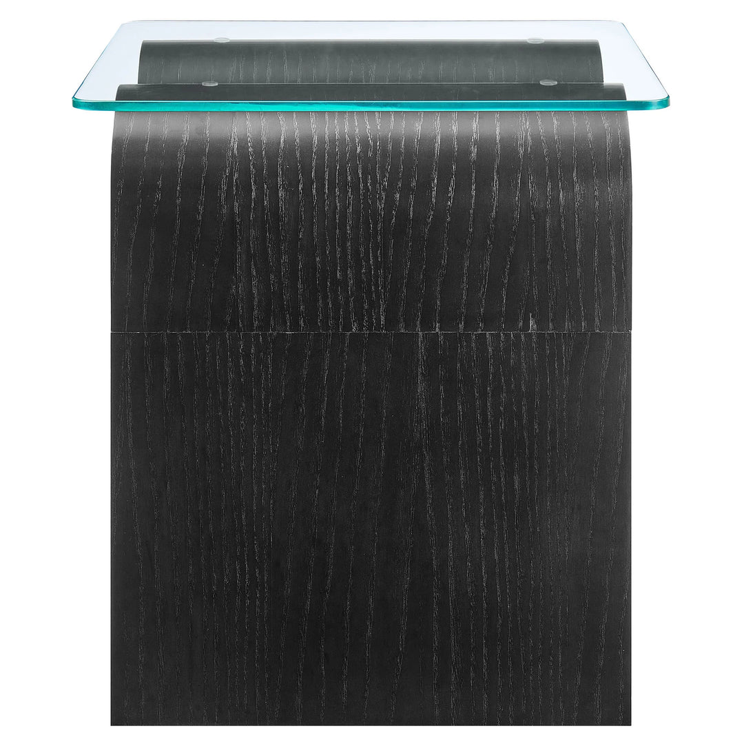 Mesa Lateral ondulada con vidrio templado Oliver