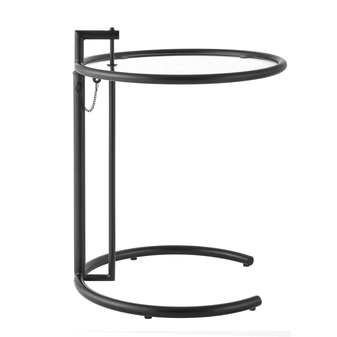 Mesa lateral con vidrio templado redondo Oriol